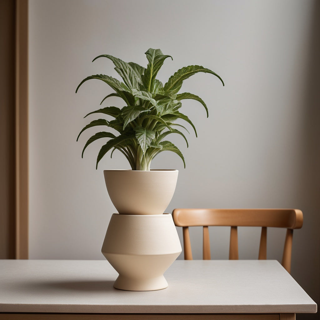 Maceta ancha plantas crasas